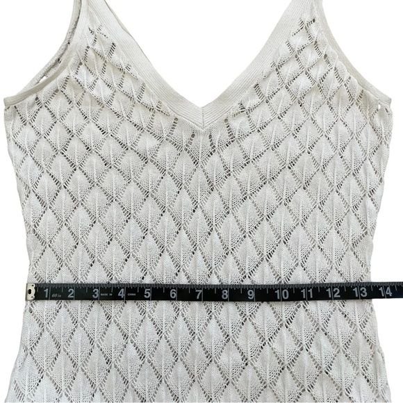 Abercrombie & Fitch Crochet Midi Dress Coverup Cream Beach Vacation Med - Picture 10 of 11